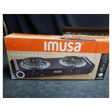 Imusa - Electric Double Burner - Black