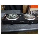 Imusa - Electric Double Burner - Black