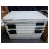 IRIS USA Clear Plastic Totes Set Of 4