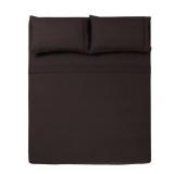 3 PC TWIN SHEET SET MICROFIBER SOLID CHOCOLATE -SERIES 1400-