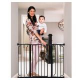 Regalo Easy Step 49-Inch Extra Wide Baby Gate, Includes 4-Inch and 12-Inch Extension Kit, 4 Pack of Pressure Mount Kit and 4 Pack of Wall Mount Kit, Black