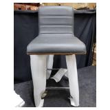 Armen Living PU Leather Walnut Swivel Barstool