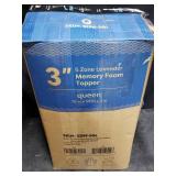 Best Price Mattress 3 Inch 5-Zone Memory Foam Mattress Topper Soothing Lavender, Queen