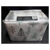 Great Bay Home Heavyweight Flannel King Sheet Set Winter Forest