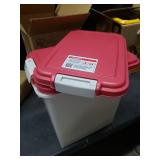 IRIS USA Airtight Pet Food Container Combo, 1 Container With 2 Lids, Garnet Red/Pearl