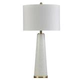 StyleCraft Tasia White and Gold Flecks Table Lamp with White Drum Shade- Retail:$95.49