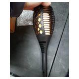 Solar Powered Yard Lamps, Black, Set Of 4