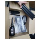 Solar Powered Yard Lamps, Black, Set Of 4