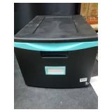 Storex 18" Stackable File Drawer, Black, Teal, 1 Each