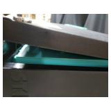 Storex 18" Stackable File Drawer, Black, Teal, 1 Each