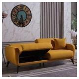 Bellona Functional Sofa In A Box 3 in 1 Sofa + Bed + Storage Yellow- Retail:$474.00