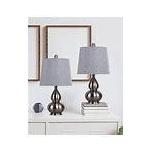 20" Metal Accent Lamp W/ Gourd Shaped Set Of 2