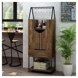 Furniture Of America Robble Wood Wine Cabinet Light Hickory- rETAIL:$459.00