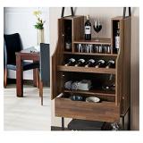 Furniture Of America Robble Wood Wine Cabinet Light Hickory- rETAIL:$459.00