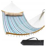 Ohuhu Double Hammock Blue & White Striped