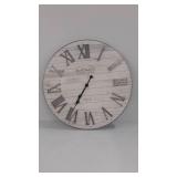 FirsTime & Co. Emmett Shiplap Wall Clock, 27", Galvanized Silver, White