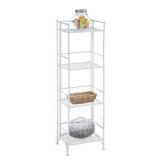 Convenience Concepts Xtra Storage 4 Tier Folding Metal Shelf, White