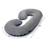 INSEN Pregnancy Pillow,Maternity Body Pillow with Velvet Cover,C Shaped Body Pillow for Pregnant Women