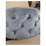 Round Tufted Ottoman Grey