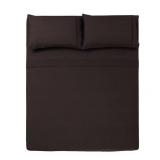 3 PC TWIN SHEET SET MICROFIBER SOLID CHOCOLATE -SERIES 1400-