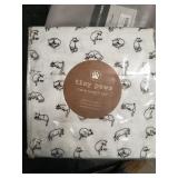 Tiny Paws Twin Sheet Set, 1 Flat Sheet, 1 Fitted Sheet, 1 Pillowcase, White With Cats