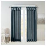 Emilia 50" x 95" Lined Faux-Silk Twisted Tab Window Panel Set Of 2