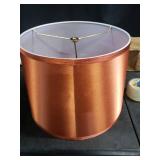 Elegant Metallic Crimson Lampshade, 12" Dia.