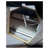 22x31 - Gold- Kate and Laurel Laverty Framed Hexagon Wall Mirror- Retail:$79.98