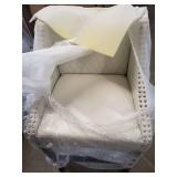 ACD Solutions Decorative High-Top Chair, Ivory with Silver Studs