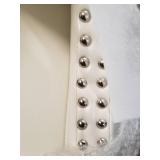 ACD Solutions Decorative High-Top Chair, Ivory with Silver Studs