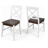 Koshan Farmhouse Acacia Wood Dining Chair Set Of 2, White