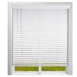 2" Cordless Faux Wood Blinds, White, 35"x60"