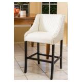 ACD Solutions Decorative High-Top Chair, Ivory with Silver Studs