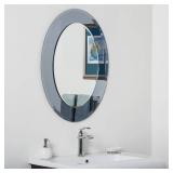 Cayman Glass Beveled Round Bathroom Mirror - Silver - 31.5Hx23.6Wx.5D- Retail:$167.99