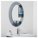 Cayman Glass Beveled Round Bathroom Mirror - Silver - 31.5Hx23.6Wx.5D- Retail:$167.99