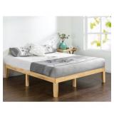 Priage by Zinus 14 Inch Solid Wood Platform Bed, Full- Retail:$289.99