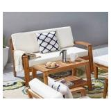 Grenada Outdoor Acacia Sofa and Table Set by Christopher Knight