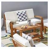 Grenada Outdoor Acacia Sofa and Table Set by Christopher Knight