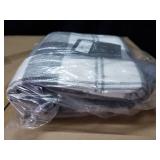 2pk Check With Solid Kitchen Towel Gray - Threshold