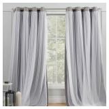 Exclusive Home Curtains Catarina Layered Solid Blackout and Sheer Grommet Top Curtain Panel Pair, 52" x 108"