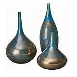 Madison Park Signature Aurora Handmade Rainbow Glass 3-piece Vase Set- Retail:$139.97