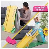 WowWee Toddler Playground Pop2Play Indoor Slide for Kids Durable Eco-Friendly Foldaway Cardboard Slide (Sunny)