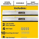 Xcluder 48" Low-Profile Door Sweep, Aluminum 2-Pack Seals Out Rodents & Pests, Enhanced Weather Sealing, Easy to Install; Door Seal Rodent Guard; Rodent Proof Door Sweep