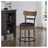 Ball & Cast Swivel Counter Height Barstool 24 Inch Seat Height Light Brown Set of 1