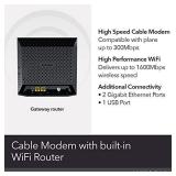 NETGEAR Cable Modem Wi-Fi Router Combo C6250 - Compatible with All Cable Providers Including Xfinity by Comcast, Spectrum, Cox | for Cable Plans Up to 300 Mbps | AC1600 Wi-Fi Speed | DOCSIS 3.0