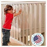 Kidkusion Indoor/Outdoor Banister Guard, Clear, 15