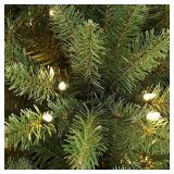 Puleo International 7.5 Foot Pre-Lit Slim Fraser Fir Artificial Christmas Tree with 500 Clear UL Listed Lights, Green