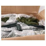 Puleo International 7.5 Foot Pre-Lit Slim Fraser Fir Artificial Christmas Tree with 500 Clear UL Listed Lights, Green