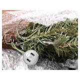 Puleo International 7.5 Foot Pre-Lit Slim Fraser Fir Artificial Christmas Tree with 500 Clear UL Listed Lights, Green