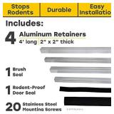 Xcluder X2 Rodent Proof Garage Door Seal Kit; 16Ft. x 2 in. x 2 in. Pest Control Retainer